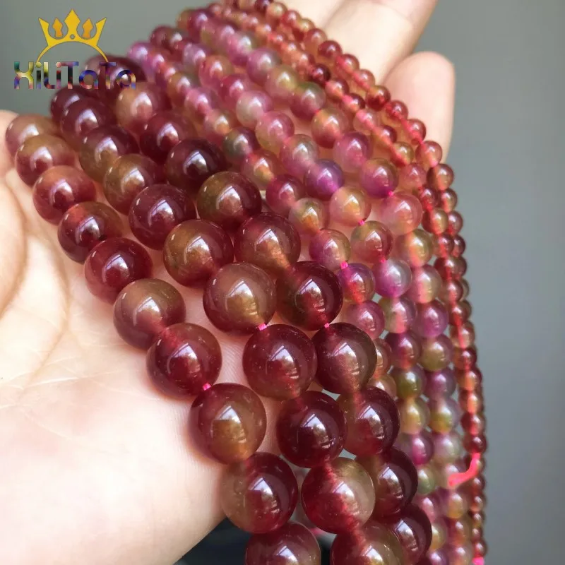 Натуральный камень бисер розового и зеленого цветов вишня кварцевые бусины