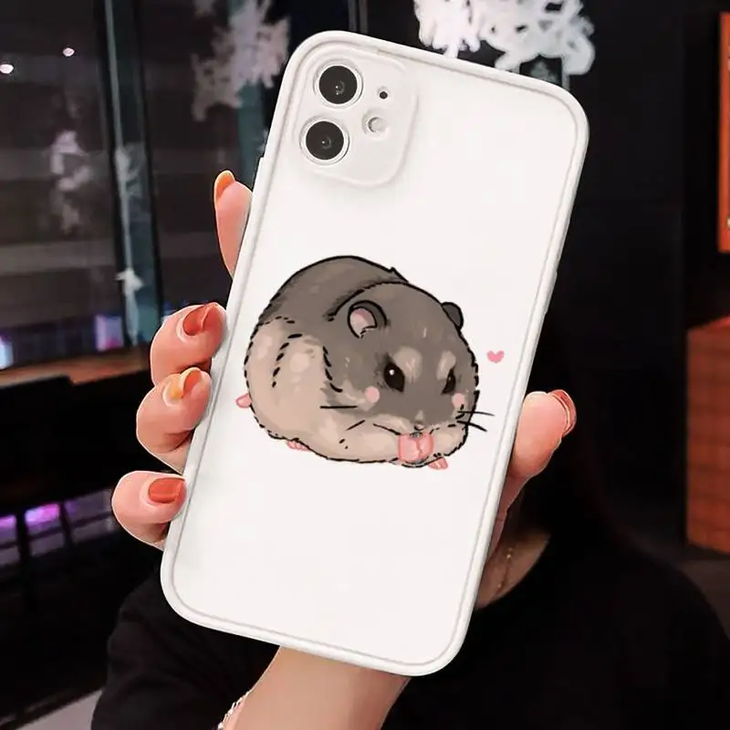 

Hamsters cartoon cute lovely Phone Cases Matte Transparent for iPhone 7 8 11 12 s mini pro X XS XR MAX Plus cover funda