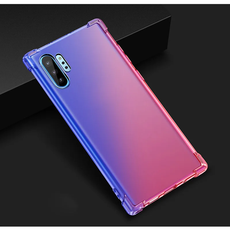 10 шт градиентный силиконовый чехол для samsung Galaxy Note + plus/Note 9/Note 8 s tpu противоударный
