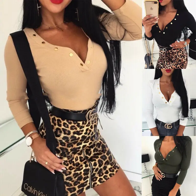 Свитшот женский с длинным рукавом и V-образным вырезом однотонный | Женская