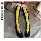 Чулки Женские до колена с японским мультяшным рисунком, модные гетры из 2021 хлопка для верховой езды куриная нога, высокие чулки до бедра со страусиным узором