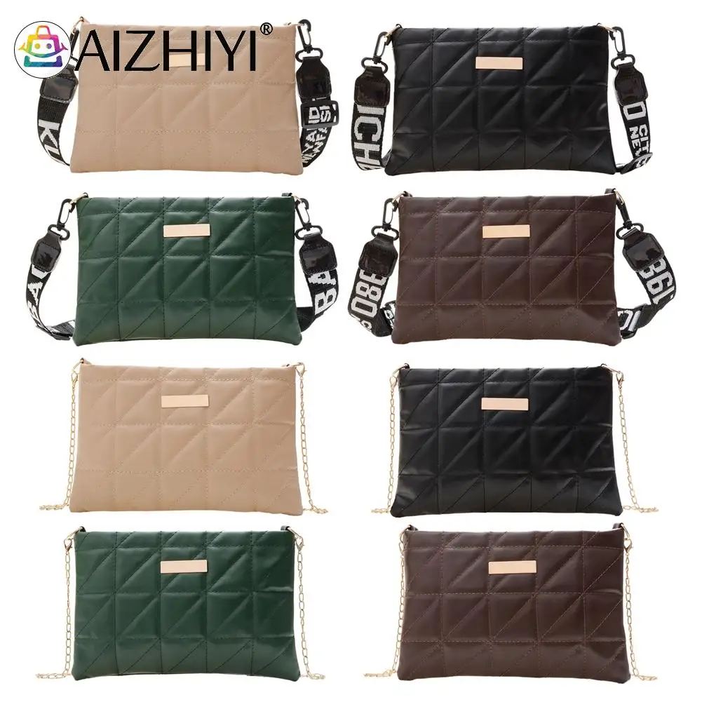 

Женская сумка-Кроссбоди из искусственной кожи в клетку с бриллиантами, женская дизайнерская однотонная сумка через плечо на молнии