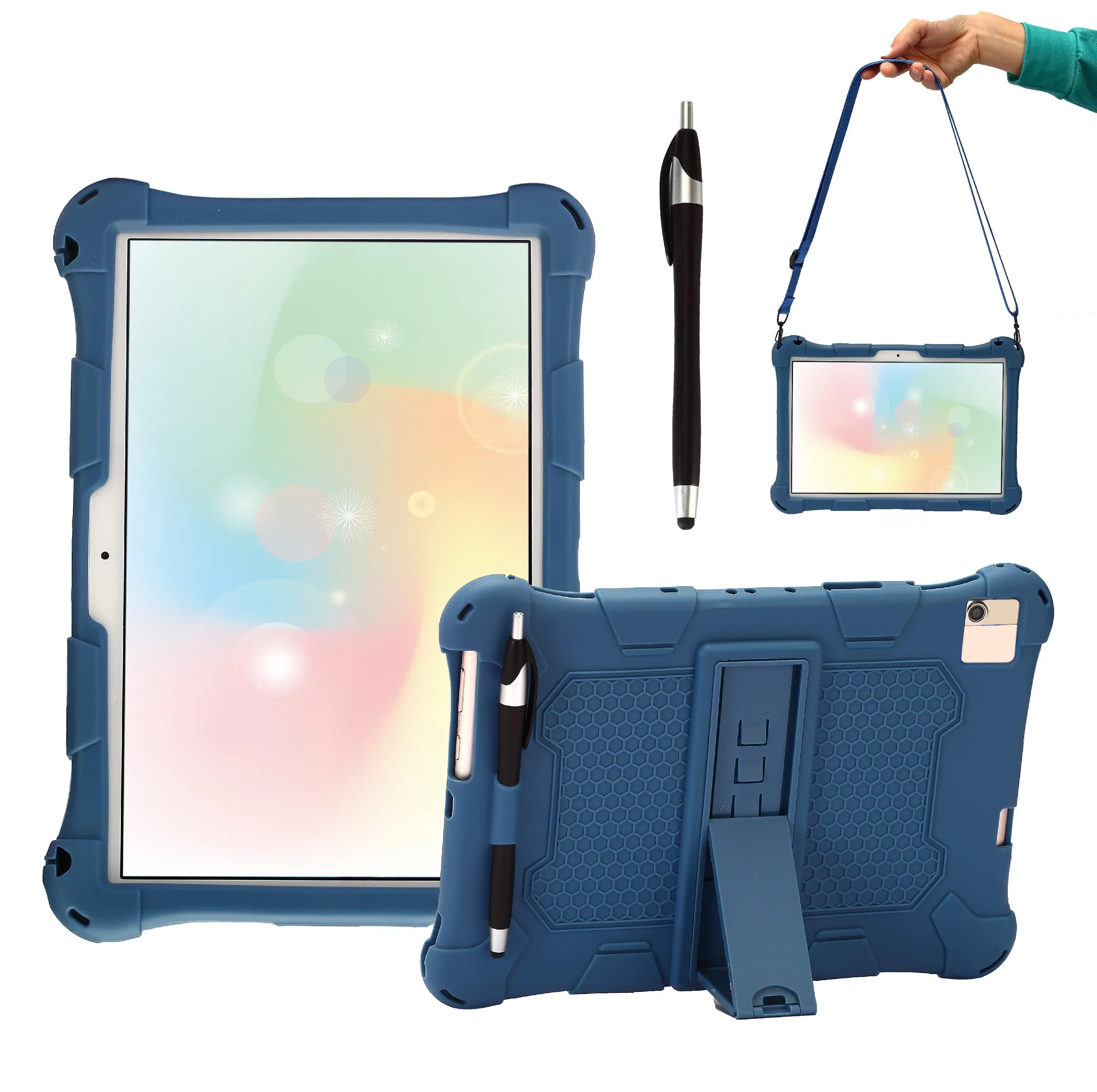 

Kids Safe Silicone Case for Samsung Galaxy Tab A7 10.4 inch 2020 SM T500 T505 SM-T505 Handle with straps Shockproof Tablet Case