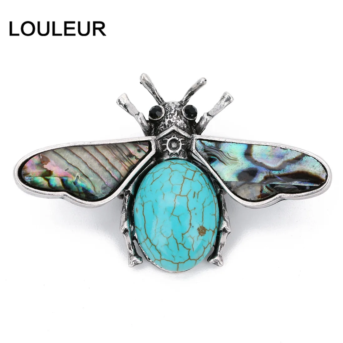 LOULEUR, модный пчелиный натуральный камень, жемчужный кулон в виде раковины абалона, двойное использование, подвеска, ювелирные изделия, изготовление для женщин