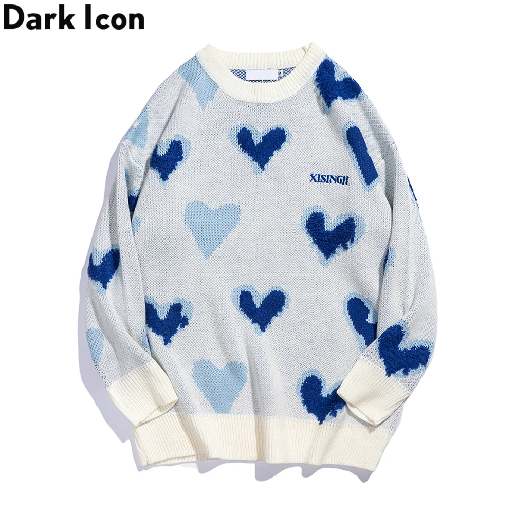 

Свитер мужской/женский, с круглым вырезом, цвет синий/оранжевый