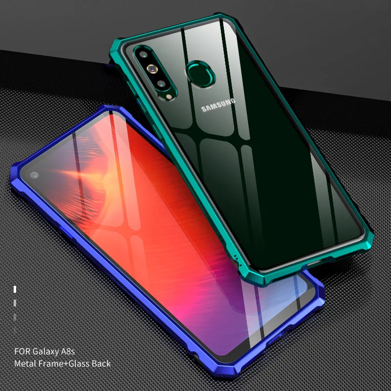 Для Samang Galaxy A8S металлический каркас прозрачная стеклянная задняя крышка для samsung