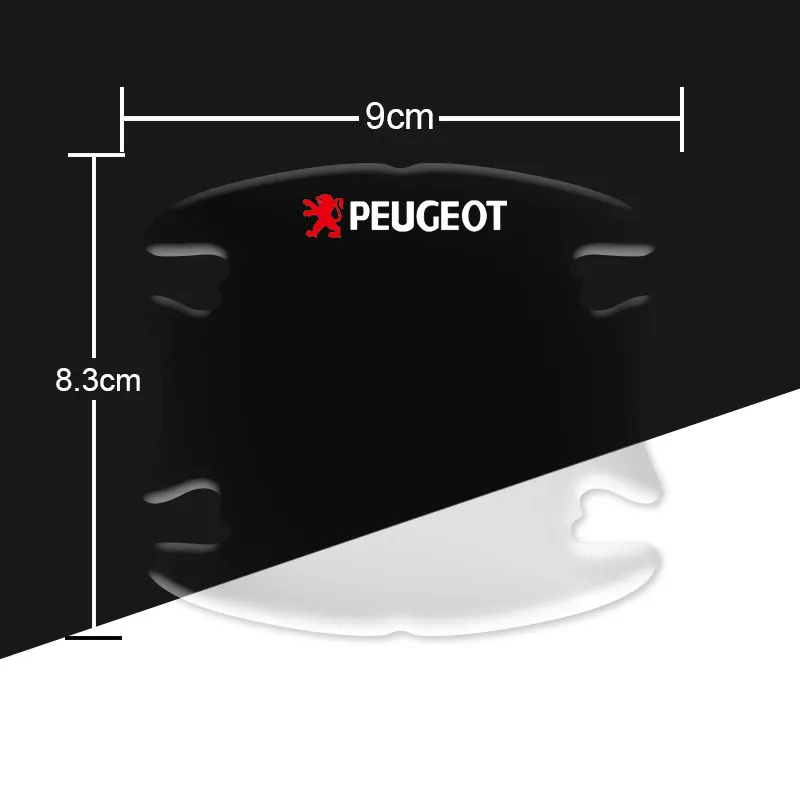 4 шт. Автомобильная прозрачная защитная пленка наклейка на дверную ручку для Peugeot