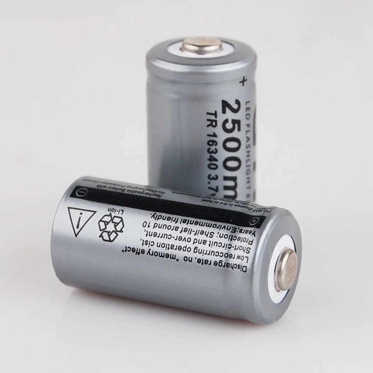 

2PCS GTF 3.7V 2500mAh 16340 Battery CR123A Rechargeable Batteries CR123