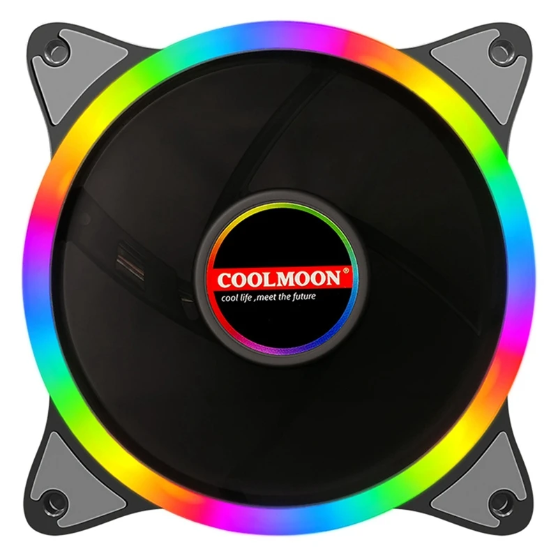 COOLMOon 12 см чехол вентилятор тихий Солнечный Eclipse двусторонний светящийся