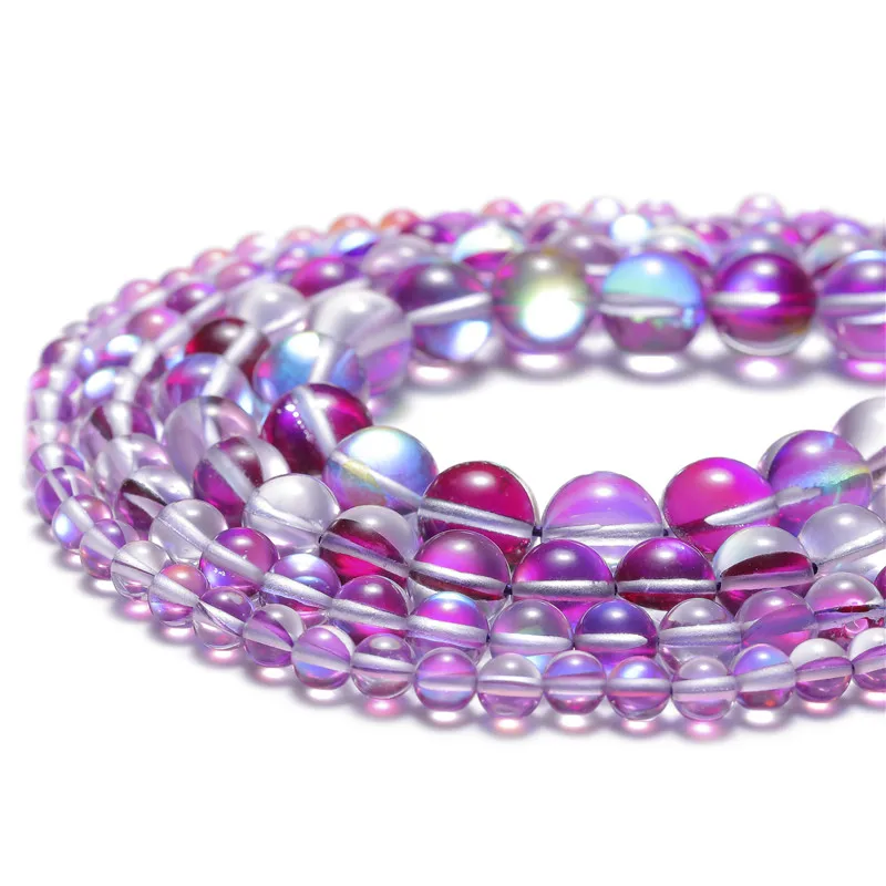 Оптовая продажа фиолетовый прозрачный Австрийский Кристалл Камень Круглые