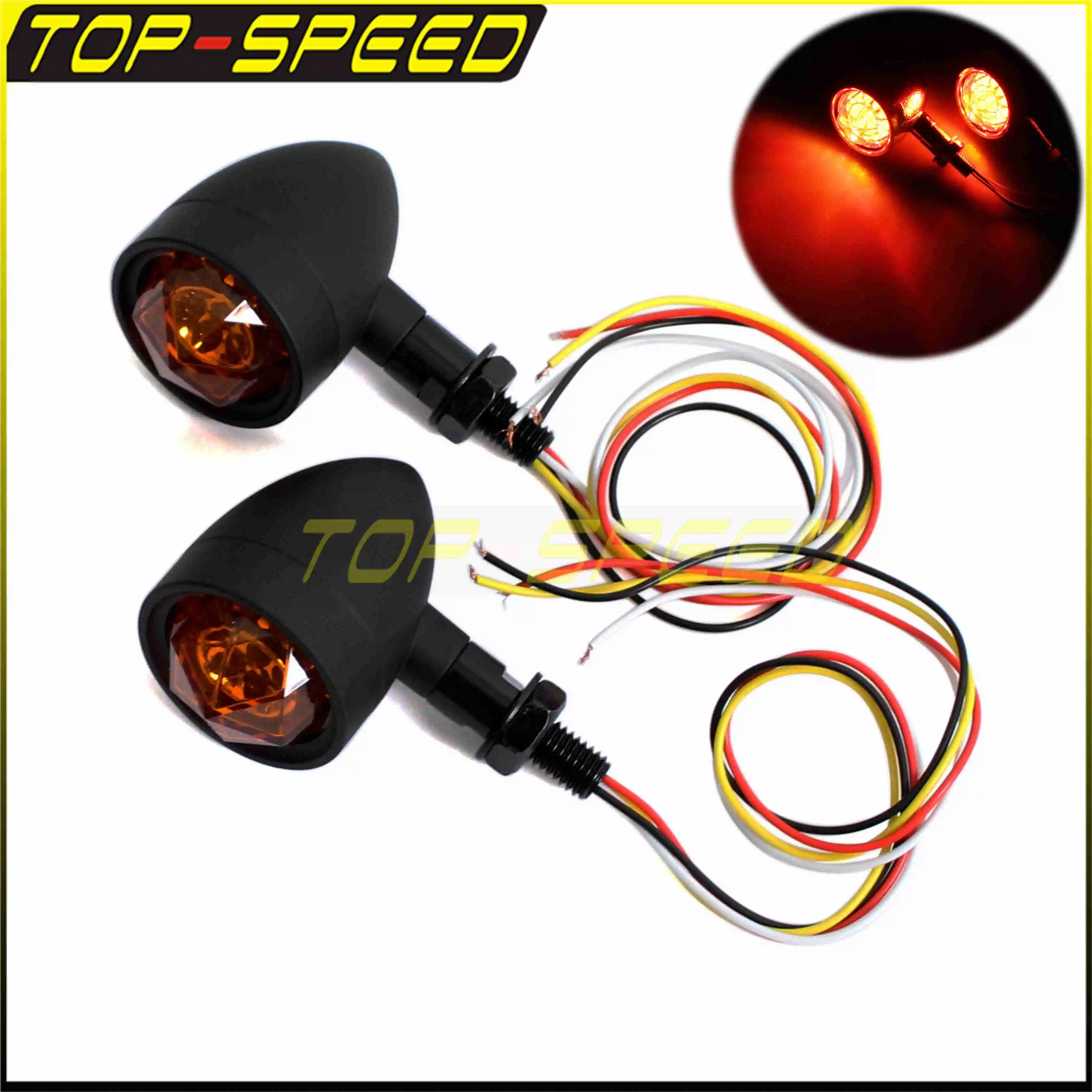 10 мм алюминиевые указатели поворота для мотоцикла красная линза цилиндрическая