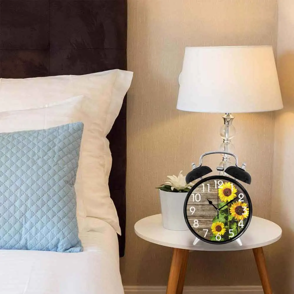 Цветущий Подсолнух будильник громкий 4 &quotбудильник кварцевый на батарейках