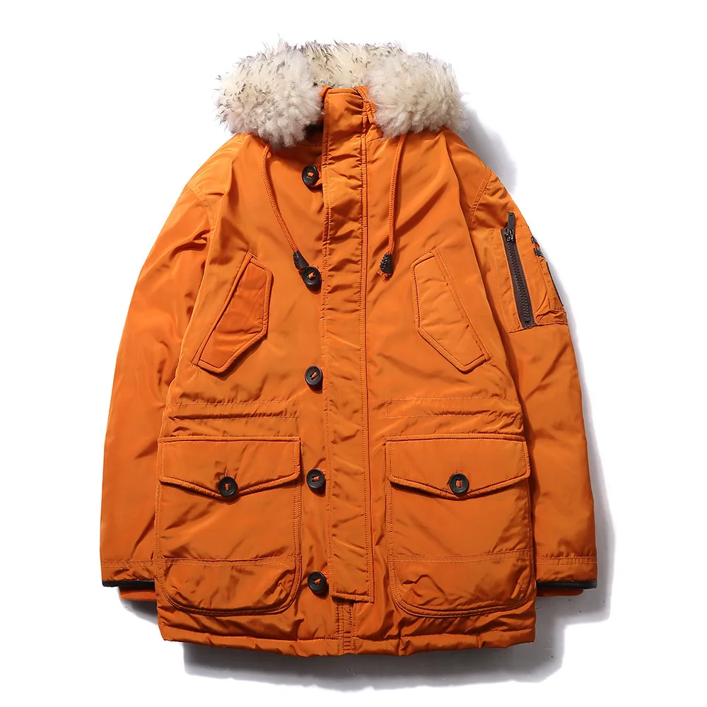 Зимняя пуховая куртка парка Мужская Толстая зимняя белое пуховое пальто мужское