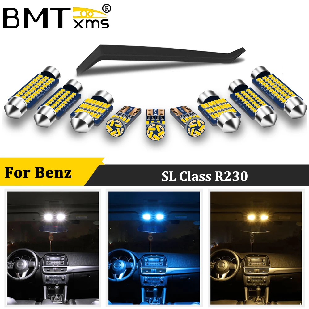 BMTxms 11 шт. Светодиодная лампа для освещения салона автомобиля комплект Canbus Mercedes Benz