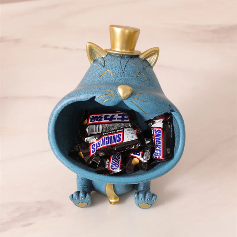 

Home Decoration Model Accessories Cool Deer Figurine For Interior Big Mouth Cat Storage Box Gifts Maison Decor Resin Animal Art