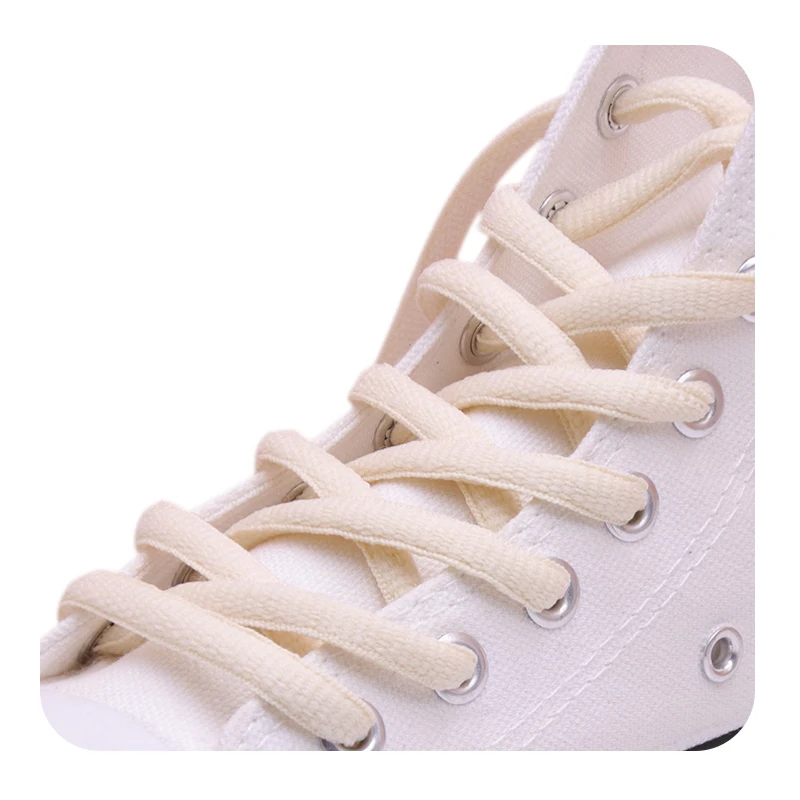 Weiou Polyester Oval Shoelaces 6mm Athletic Sport Sneaker Boots Shoe Laces Strings Solid Colors Basketball Ropelaces Best Match