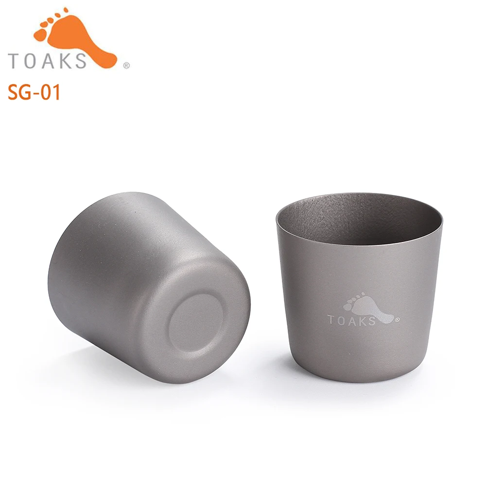 

TOAKS Titanium Tea Wine Glass Water Cup Ultralight Mini For Outdoor Camping Titanium Water Cup SG-01 30ml 2PCS/SET