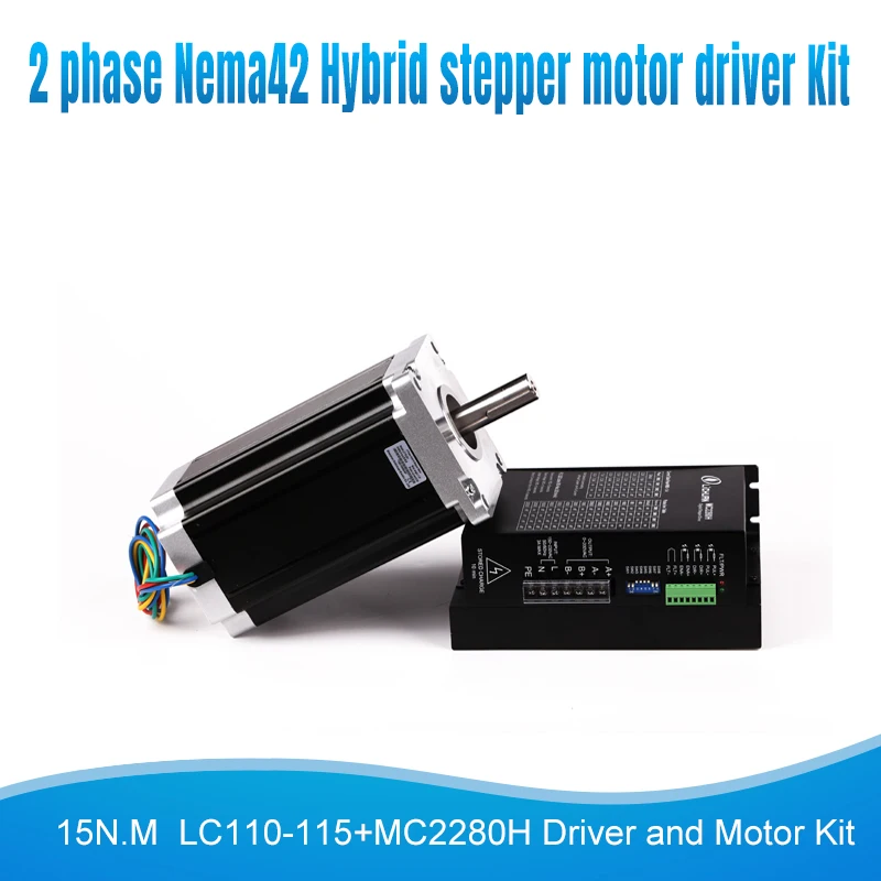 Гибридный шаговый двигатель 2PH Nema42 115 мм DSP драйвер набор шагов Microstep 15 Нм 6 А Φ + MC2280H