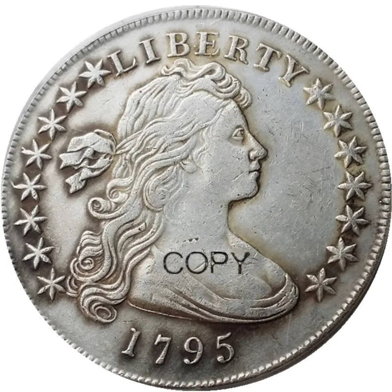 Соединенные Штаты Америки 1795 Liberty латунный край с посеребренной репликой монет