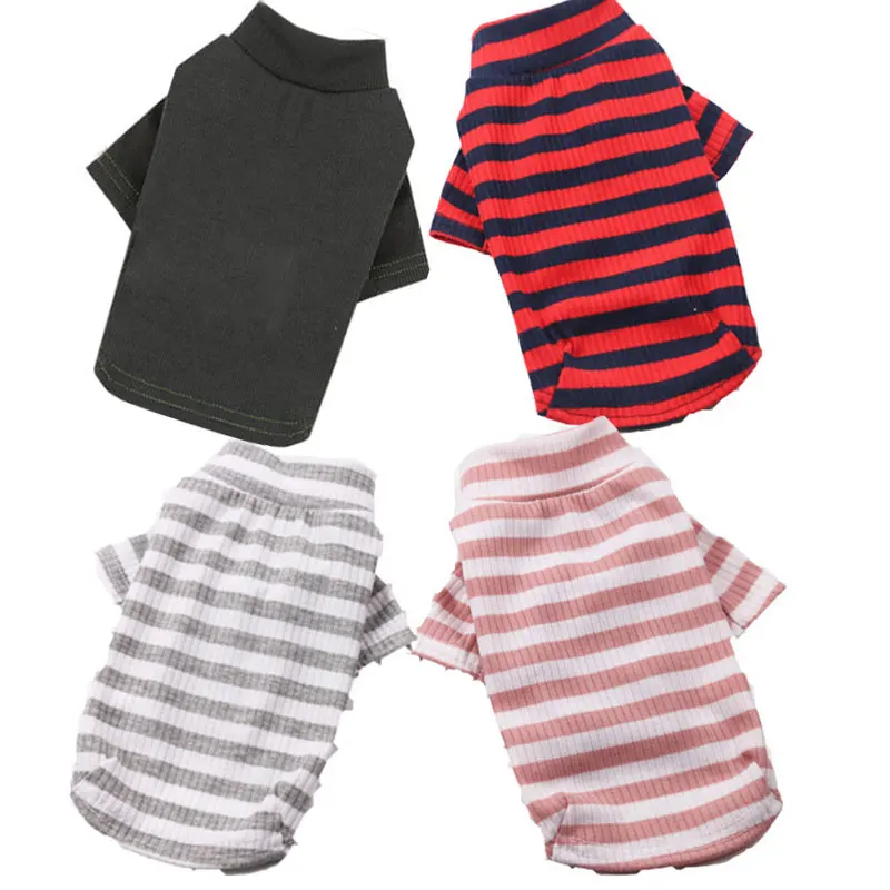 Comfortable Stripe Clothes Durable Pet cloth Cotton Blend Bottoming Shirt Dog Cat Wild Stretch Fleece | Дом и сад