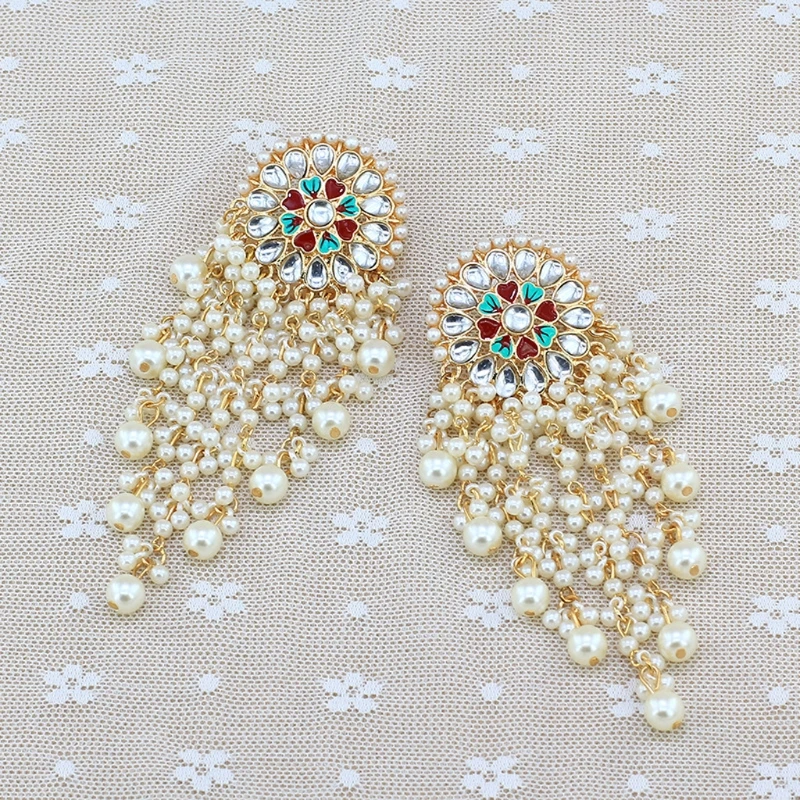 Женские болливудские этнические Свадебные Серьги Kundan жемчужные Jhumka Jhumki