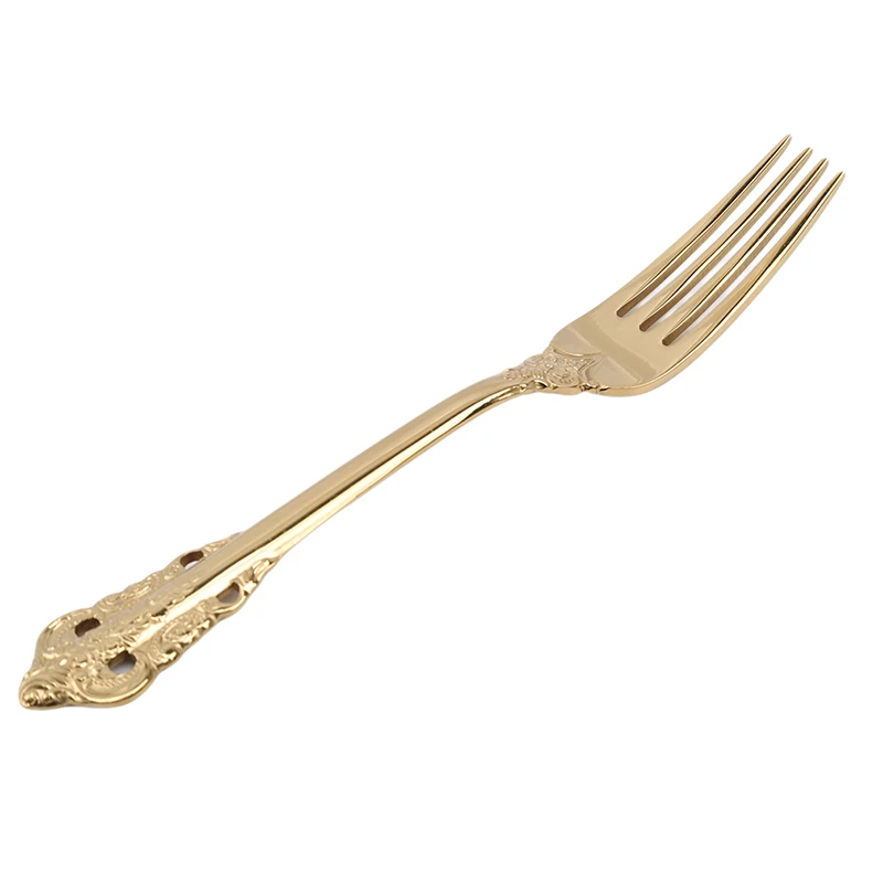 Винтажный Ретро рельефный вырезанный золотой набор столовой посуды 304