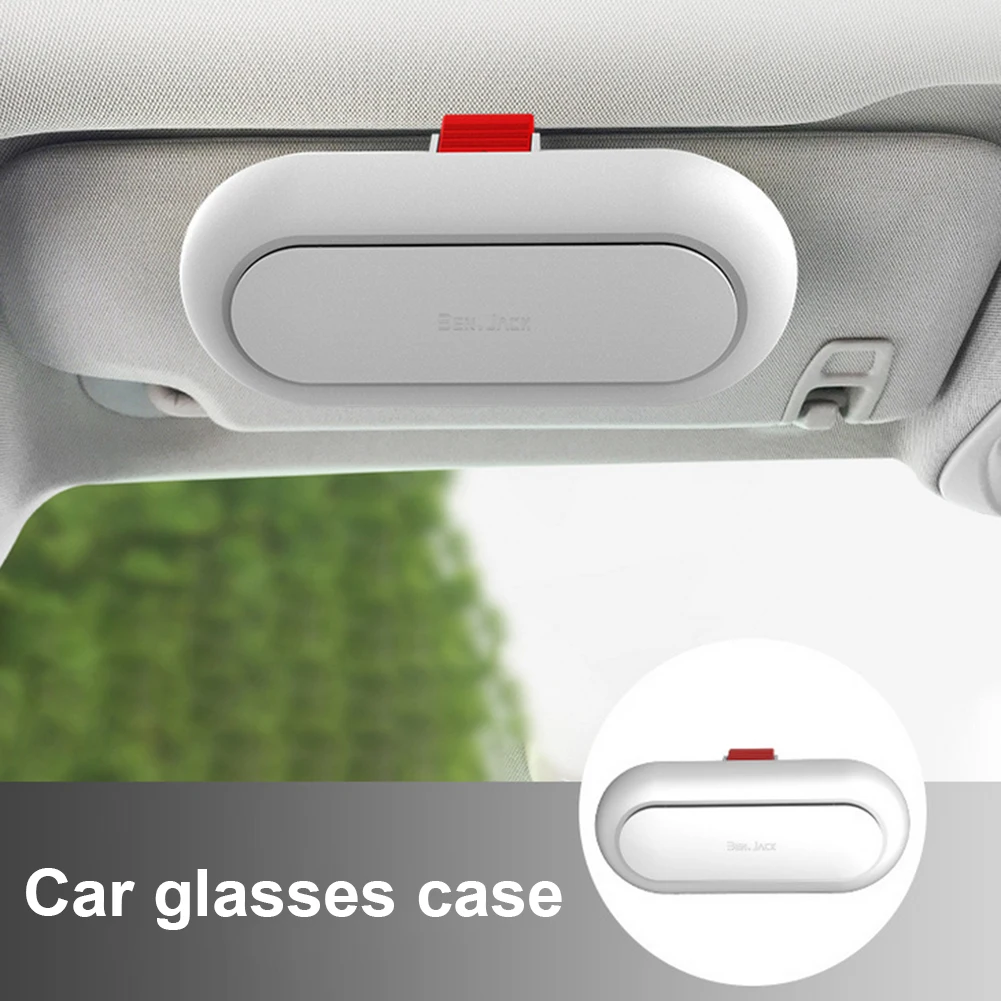 

Multi-function Car Interior Glasses Case Built-in Fiber Protection ABS Sunglasses Box Sun Visor Buckle Storage Box Bill Card