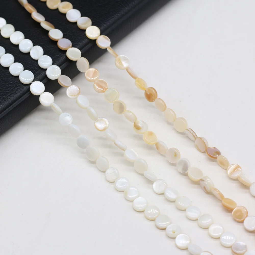 

2021 Hot Selling Natural Shell Disc Shaped Exquisite Beads DIY Jewelry Making Elegant Necklace Bracelet Jewelry Accessories