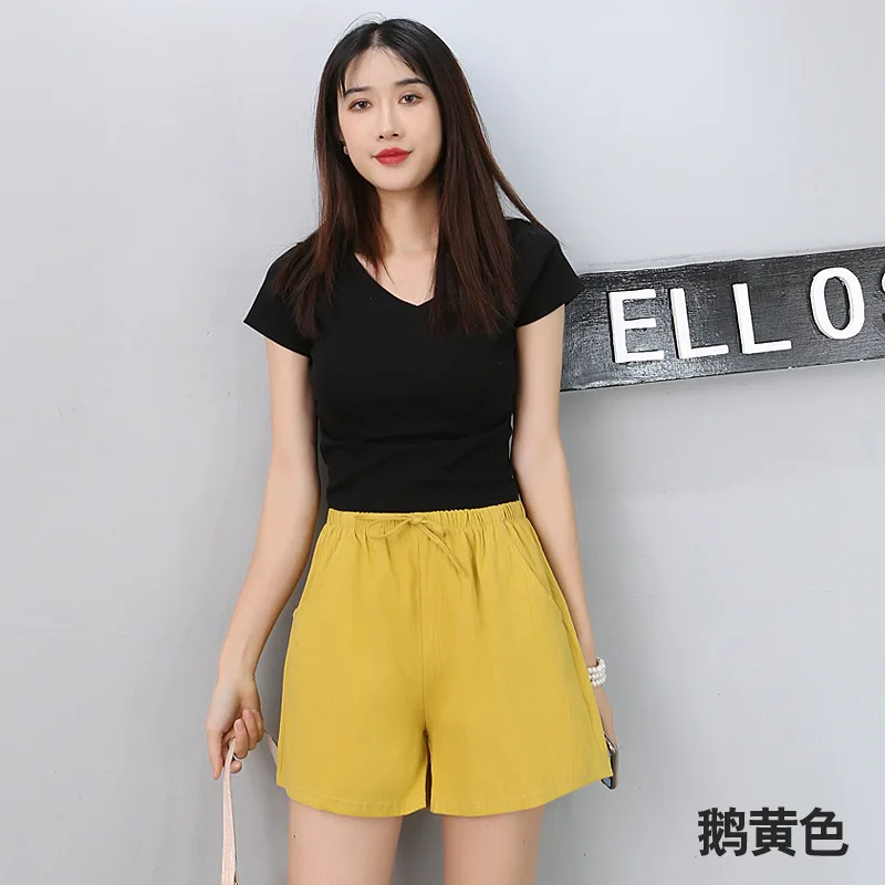 Short Femmes D'été Décontracté Lâche Lettre Imprimer Cordon Loisirs Hip-hop Quotidien Tout-match Survêtement Jogging Poche Large Jambe Courte