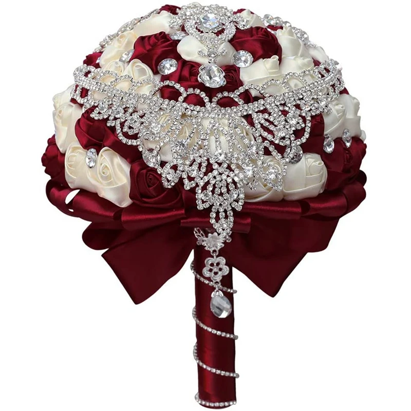

Bling Diamond Brooch Bride Wedding Bouquet New Jeweled Tassel Crystal