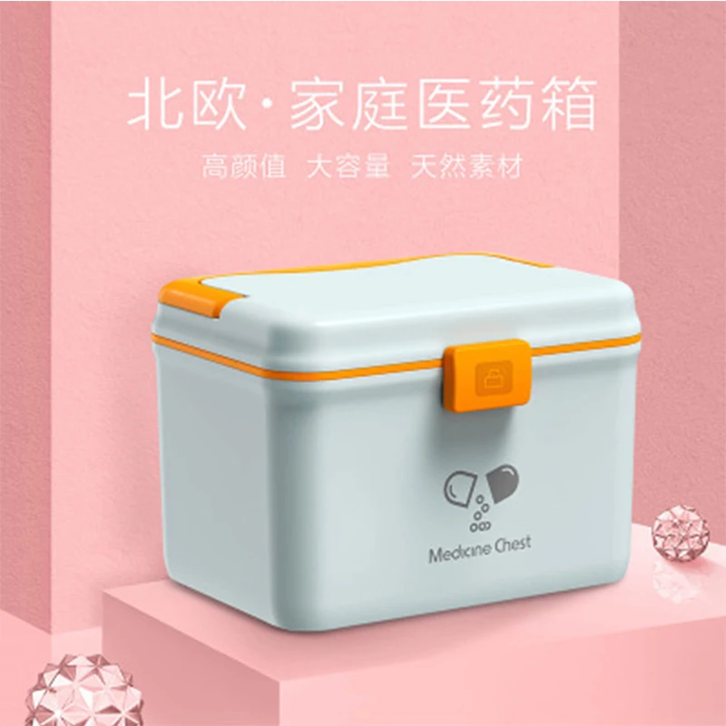 

Portable Medicine Cabinet Medical Storage Container Button Box Multi Layers First Aid Desktop Sundries Medicine Organizer Kit