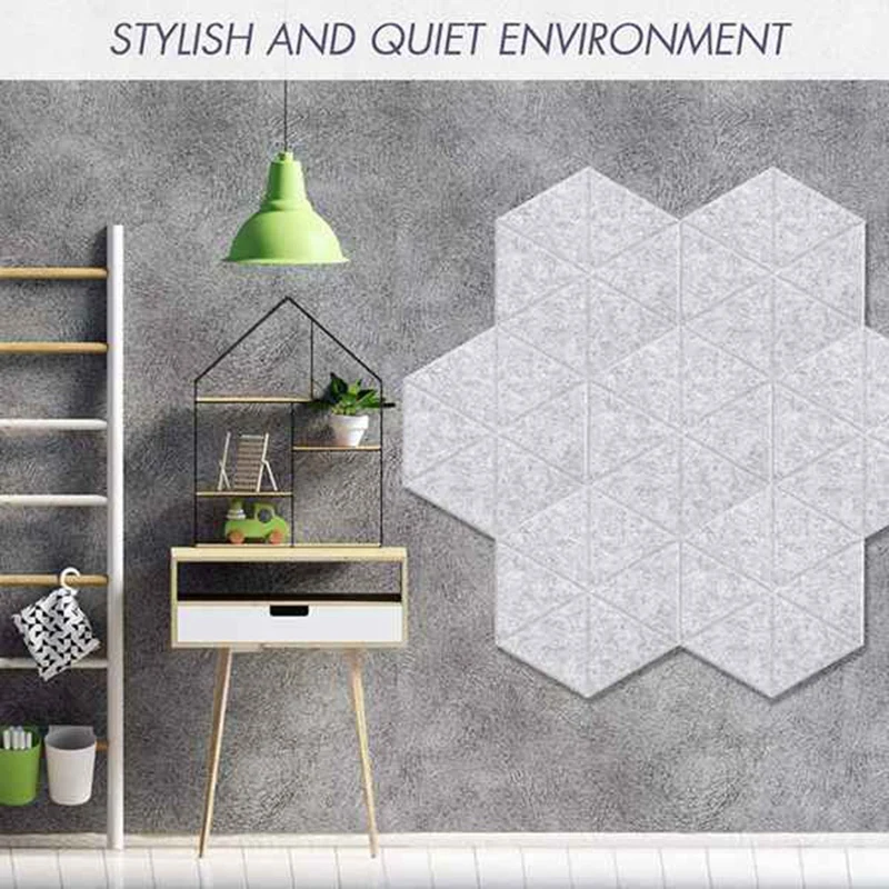 

6 Pcs Hexagon Acoustic Panels Soundproof Padding High Density Decorative Sound Dampening Panels for Studio,Office,Home