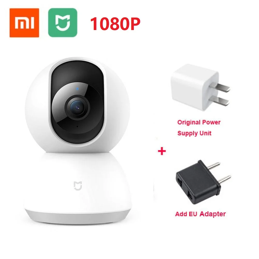 B add EU Оригинальная смарт-камера Xiaomi Mijia, 1080 P, IP Cam, веб-камера, видеокамера, 360 угол обзора, Wi-Fi, беспроводная камера ночного видения, AI, улучшенное Обнаружение движения - Цвет: B add EU