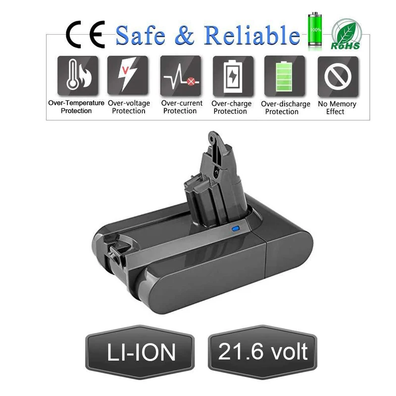 21 6 V 6800mAh запасная батарея для Dyson Li Ion пылесос DC58 DC61 DC62 V6 965874 02 Animal DC72 ручной