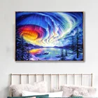 Алмазная 5D картина цветная Аврора, полноразмернаякруглая вышивка, мозаика, вышивка крестиком, домашний декор