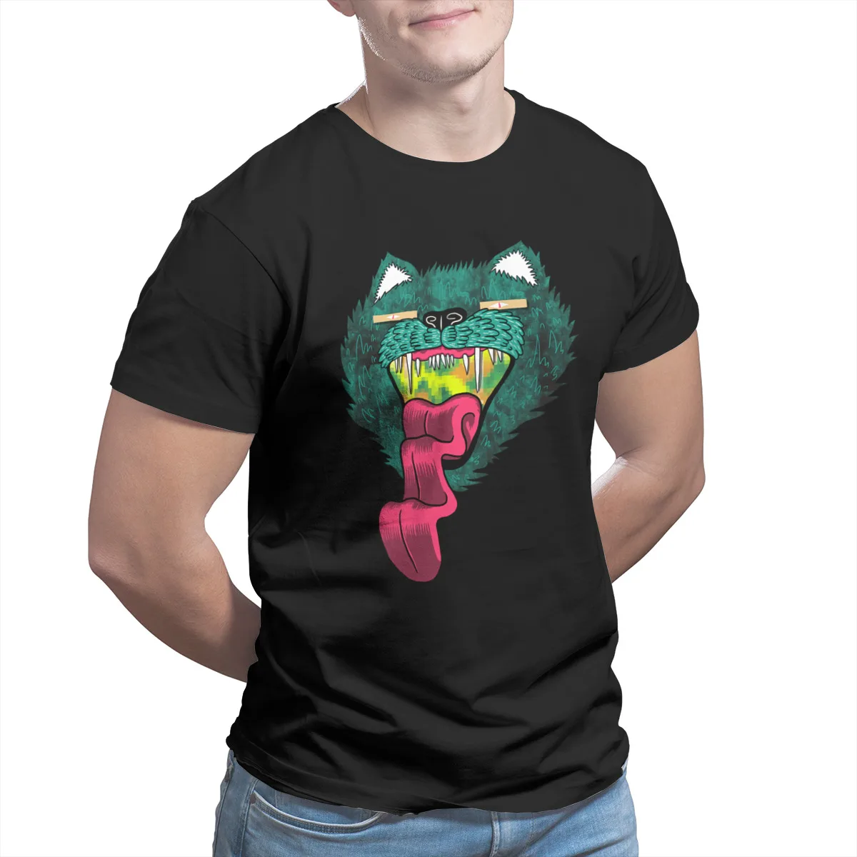

Mad Cat100%Cotton Cute RetroMenClothing56810