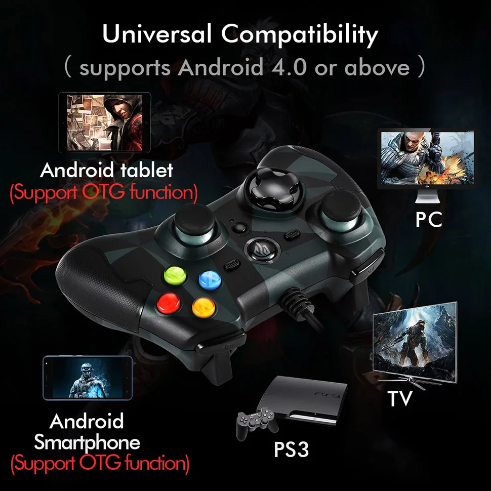 USB For PS3 Cell Phone Gamepad Joystick PC Mobile Android Smartphone TV Computer Cellular Game Pad Joypad Trigger Gaming Control |