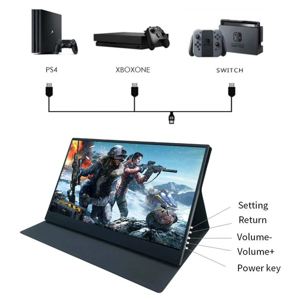 13," 1920x1080 ips подсветка" FHD "экран CNC алюминиевый тип оболочки-C(USB-C) игровой портативный монитор мини HDMI DC порт для PS4 xbox