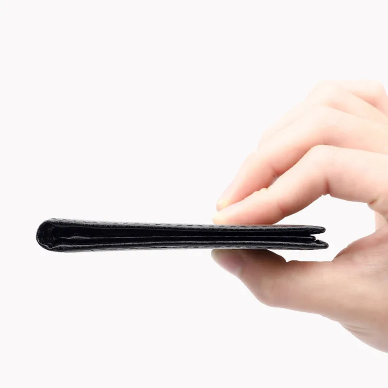 

New Black Carbon Fiber Slim Credit Card Holder Thin RFID Wallets Pu Leather Driver License Cover Holder For Men Card Wallet