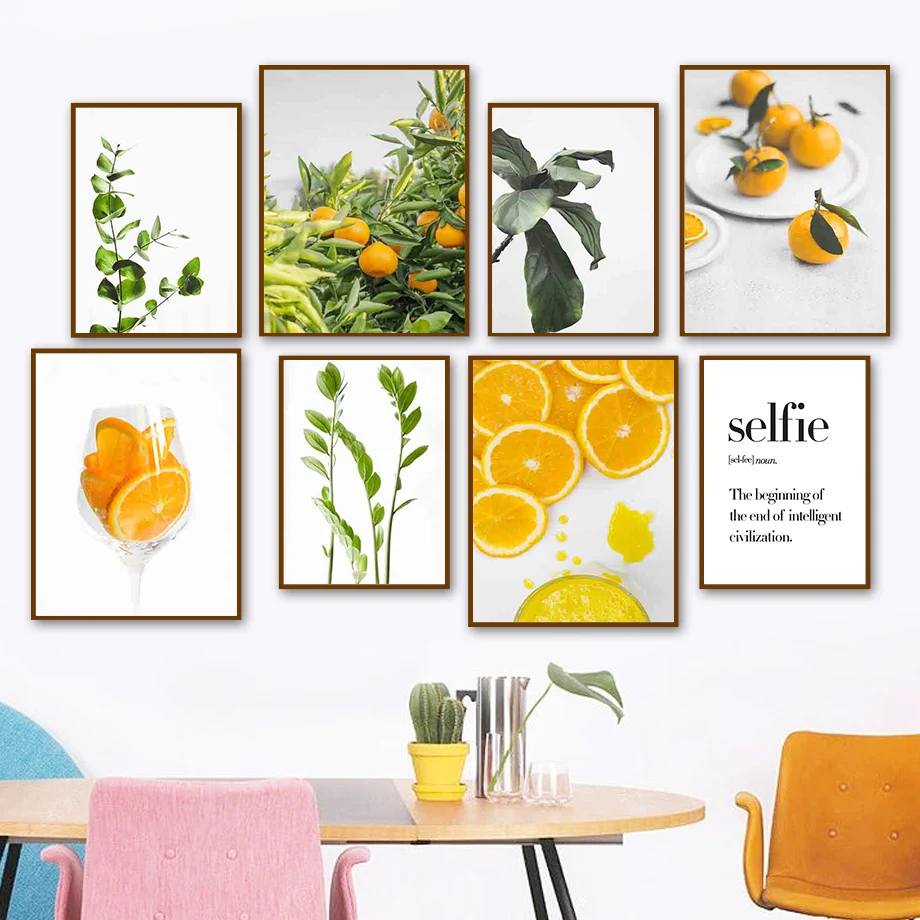 

Oranges Fruit Garden Plant Leaf Cup Quote Wall Art Canvas Painting Nordic Posters And Prints Wall Pictures For Living Room Decor