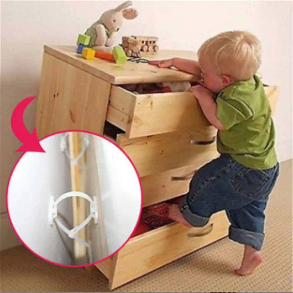 

10PCS Baby Child Nylon Anti-Rewind Buckle Cabinet Anti-Rewinding Wardrobe Furniture Anti-Flip Device
