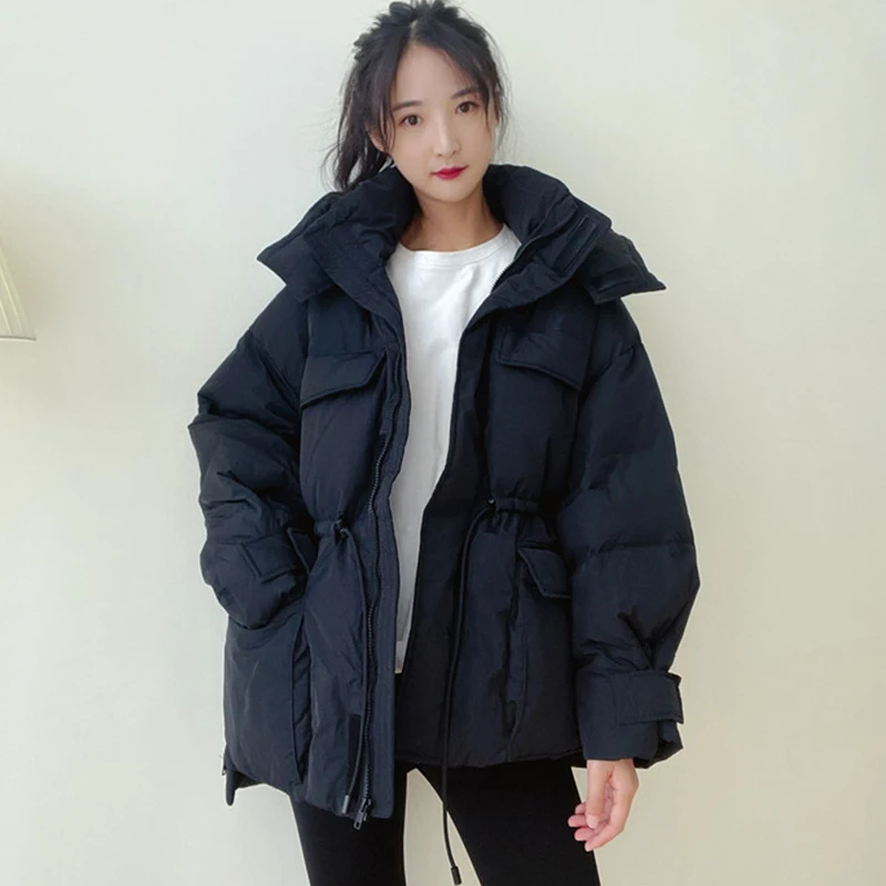 Fitaylor/Зимний светильник с капюшоном Короткая куртка перьями для женщин 90% белого