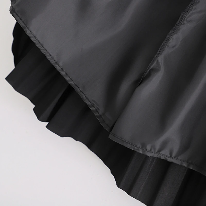 RR однотонные юбки из искусственной кожи, женская модная юбка из искусственной кожи, женские элегантные плиссированные мини юбки с эластичной резинкой на талии, женские юбки II