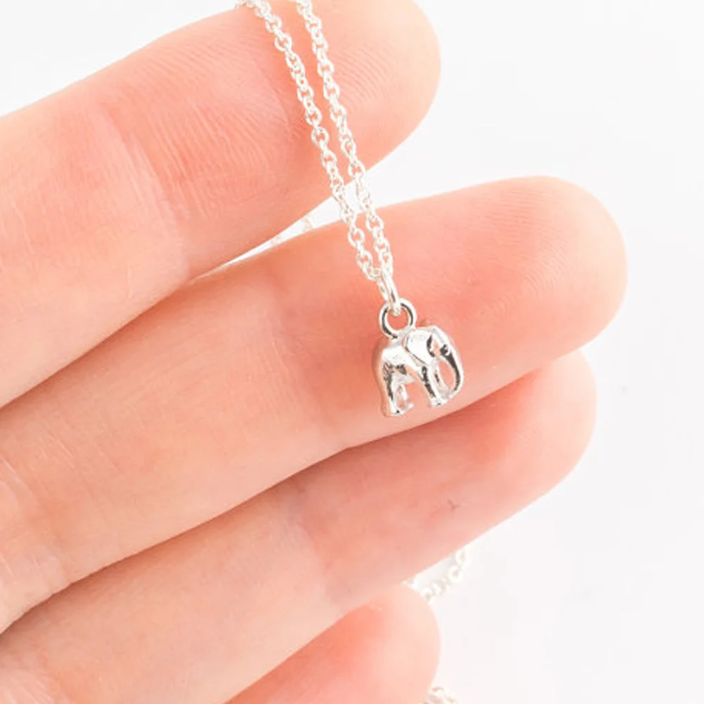 Серебряное ожерелье с подвеской в виде слона | Маленькое минималистическое