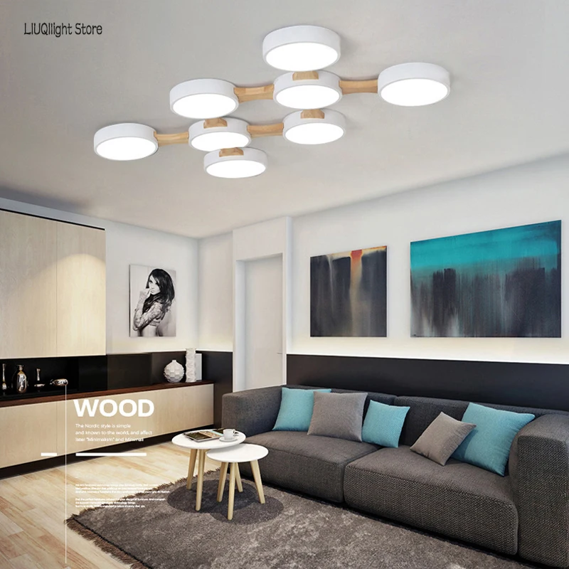 $22.46 Nordic Living Room LED Ceiling Lamp Bedroom Round Lighting Shade Hotel Interior Decoration Kitchen Lamp Wholesale