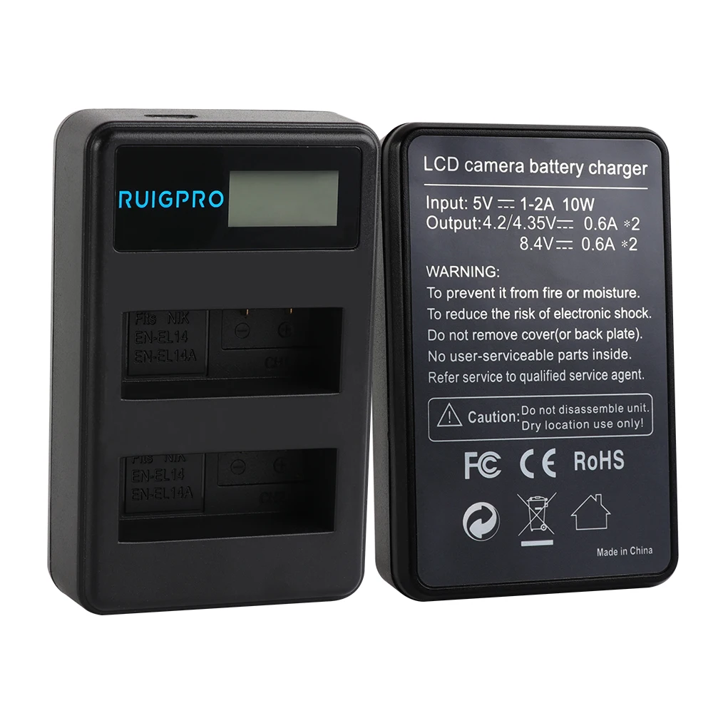 Аккумуляторная батарея 1500 мА · ч с двумя USB портами и ЖК дисплеем для Nikon D3100 D3200 D3300