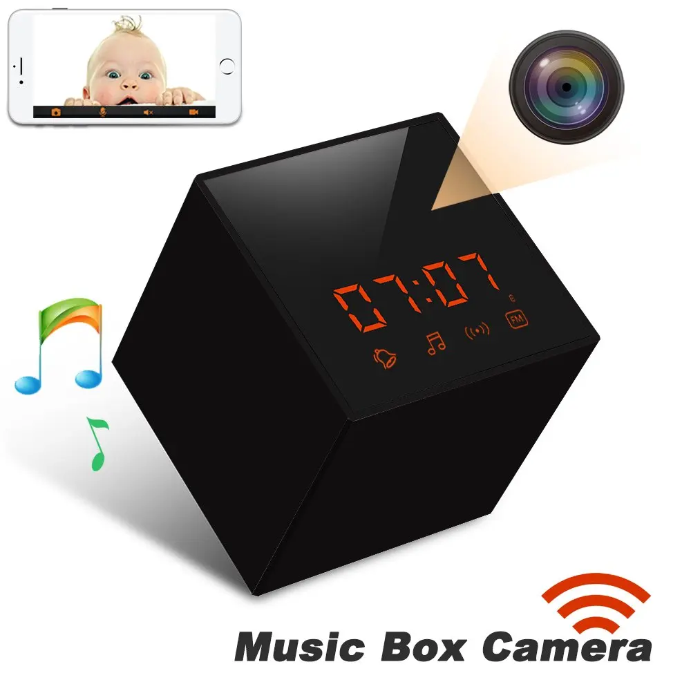 Скидка Камера видеонаблюдения, с невидимым объективом дюйма, Wi-Fi, 1080P Full HD, поддержка FM-радио