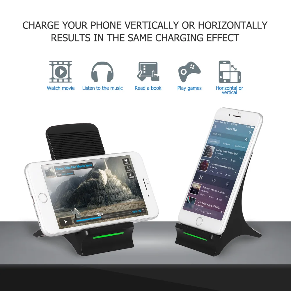 Беспроводное быстрое зарядное устройство QIFULL с 2 катушками и охлаждающим