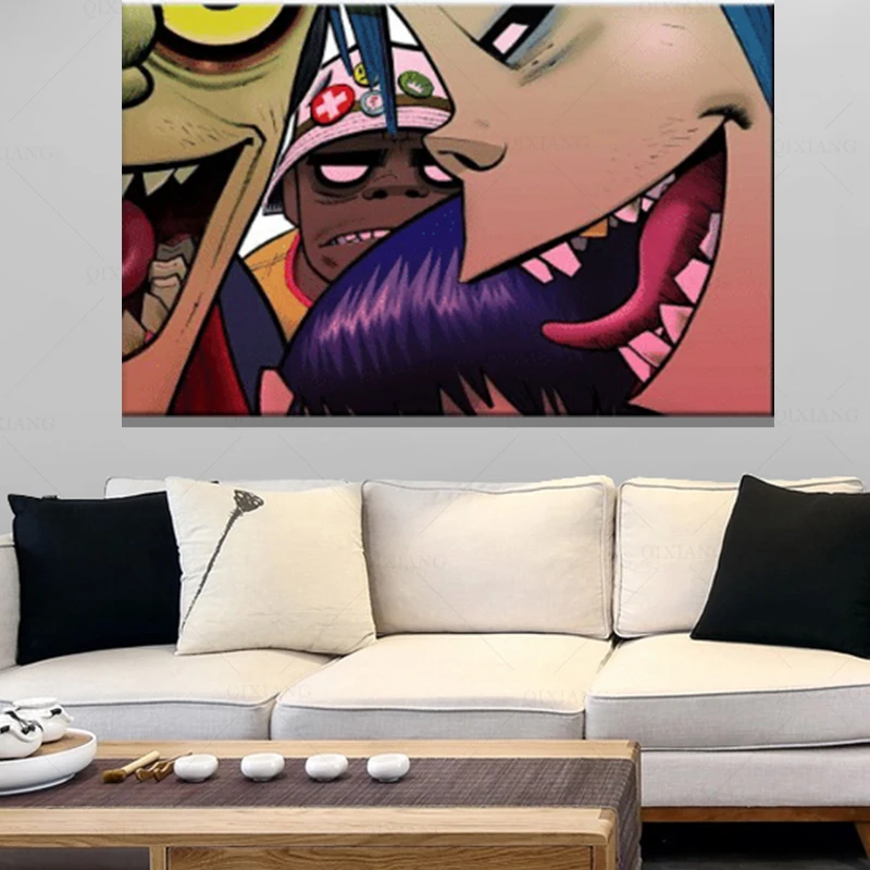 HD Аниме Gorillaz холст украшения ПЕЧАТЬ Плакаты картины Домашний Декор | Картины, постеры -1005003671428524