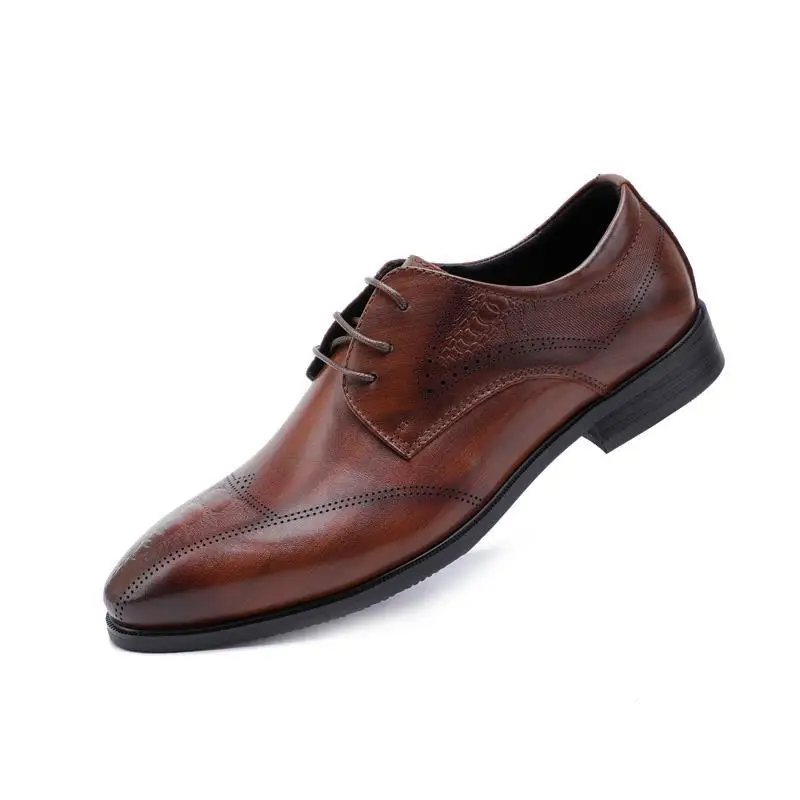 

Men's tooling top layer cowhide British formal wear shoes for married young masters breathable men's shoes